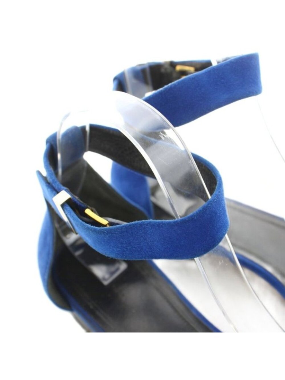Celine Sandals Strap Suede 39 Blue KU - Picture 7 of 9